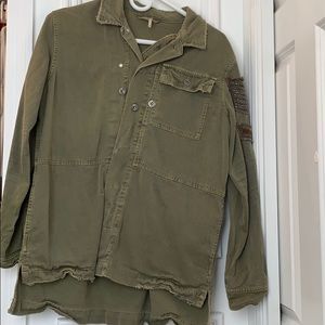 Oversized Army Green Free People Jacket (size XS)
